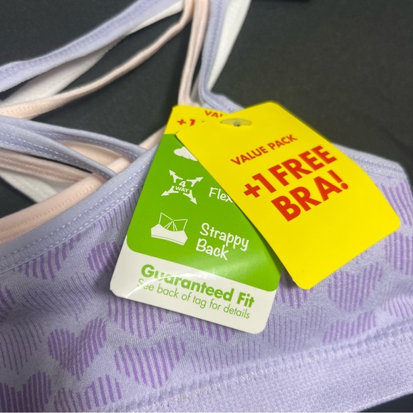 Hanes 3 Pack T-Back Bra, Sz S NWT - Picture 2 of 7